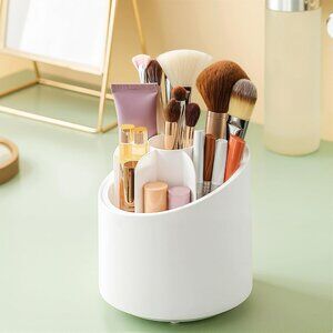 Makeup Brush Holder Organizer Makeup Countertop Storage 360° Rotate Vanity